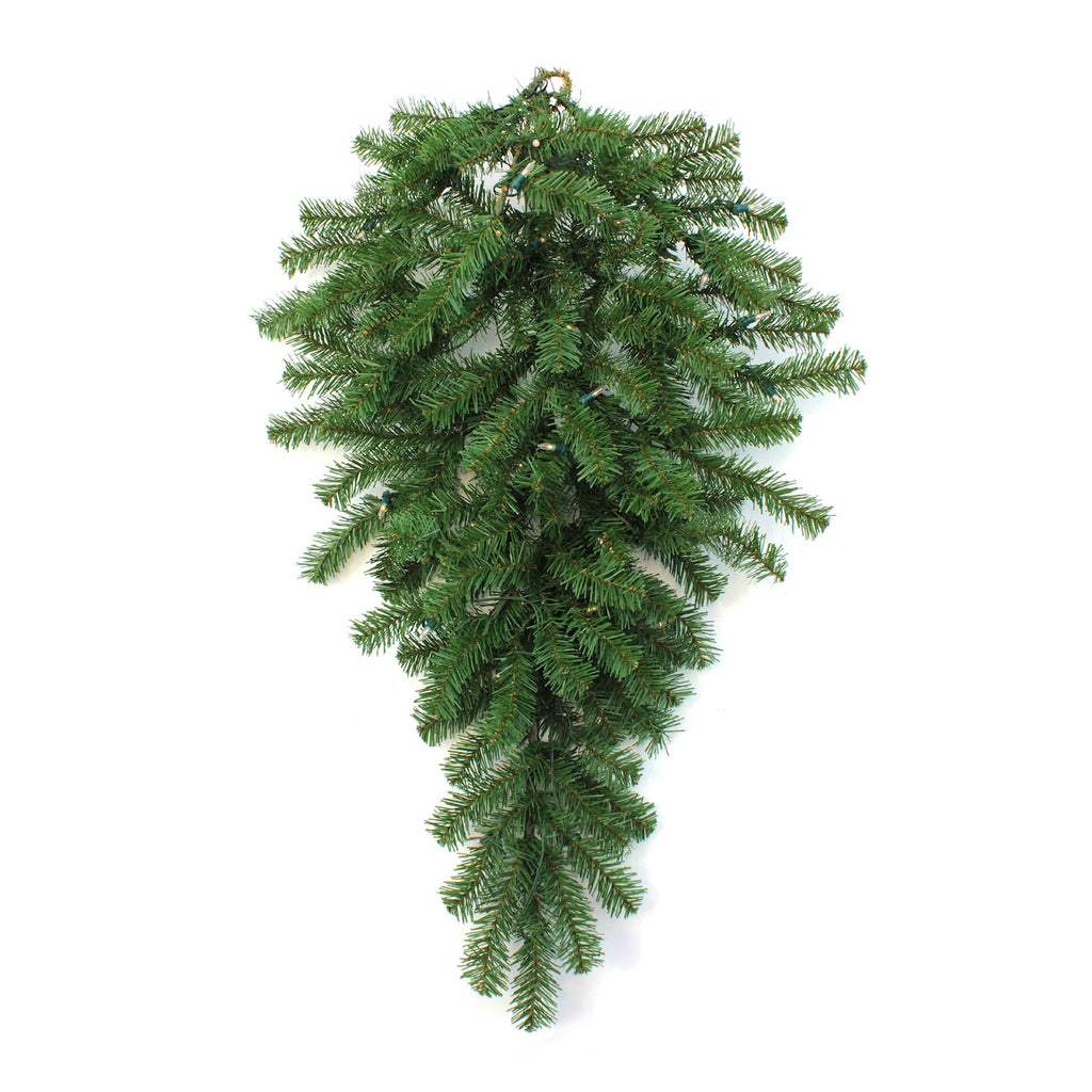 36" Classic Pine Teardrop, 120 TIPS, UL 50, Warm White LED Battery Box