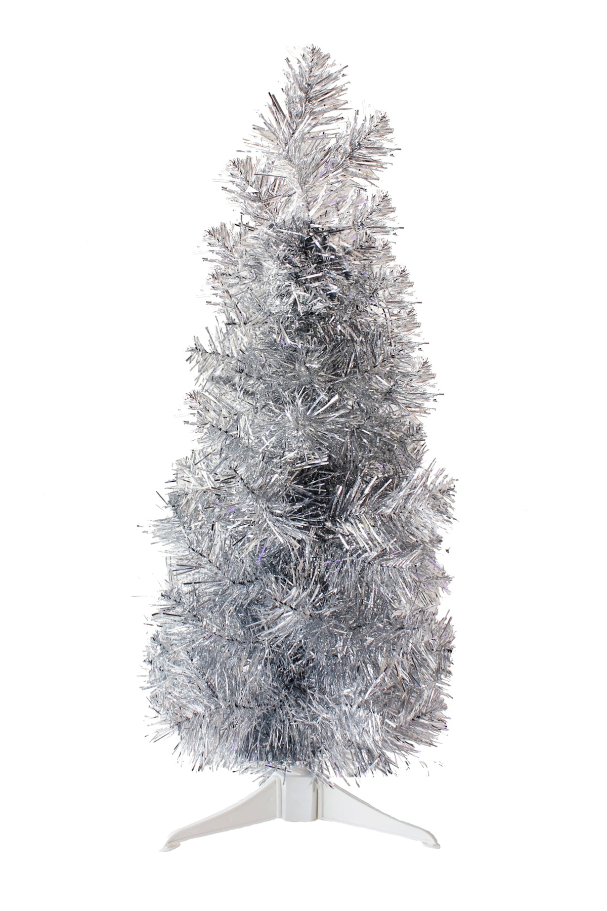 2' Silver Tabletop Pencil Tree with Plastic Stand, 93 Tips, Dia 12"
