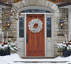 24 inch Wreath Snow Flock - Unlit