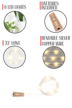 Pack of 10 Twinkle LED Bottle Cork Lights - Warm White (Bottle Not Included)