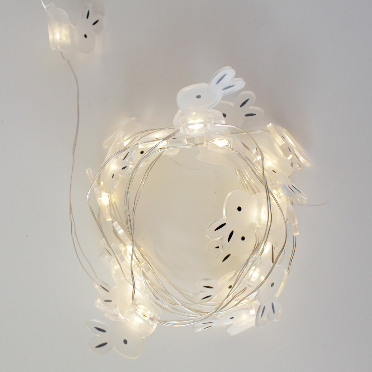20 LED Fairy Light White Bunny – Battery Operated
