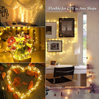 32ft 100 LED Microdot Wire Solar Fairy Light - Warm White
