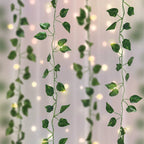 66LED Ivy Leaf Curtain String Lights 3ft x 5ft Battery Operated Warm White