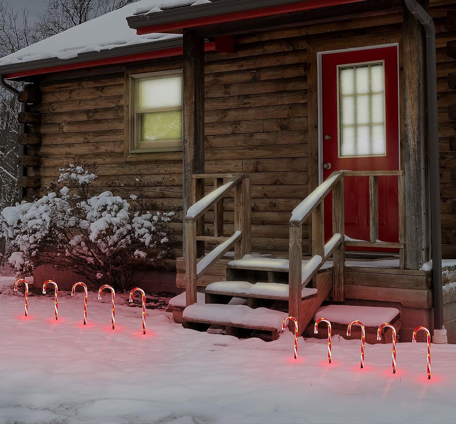 Candy Cane Outdoor Landscape Lights Battery Operated 5 Pack Perfect