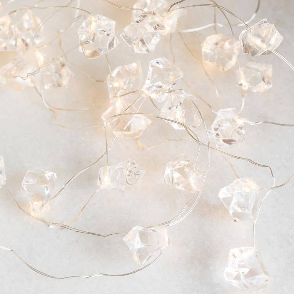 LED Ice Cube String Light Battery Operated - White – Perfect Holiday
