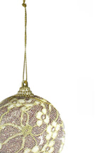 10CM BALL WITH LACE FLOWER ACCENTS (2 PCS)