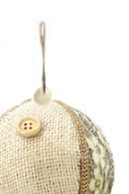 10CM BALL WITH LACE AND BUTTON ACCENTS (2 PCS)