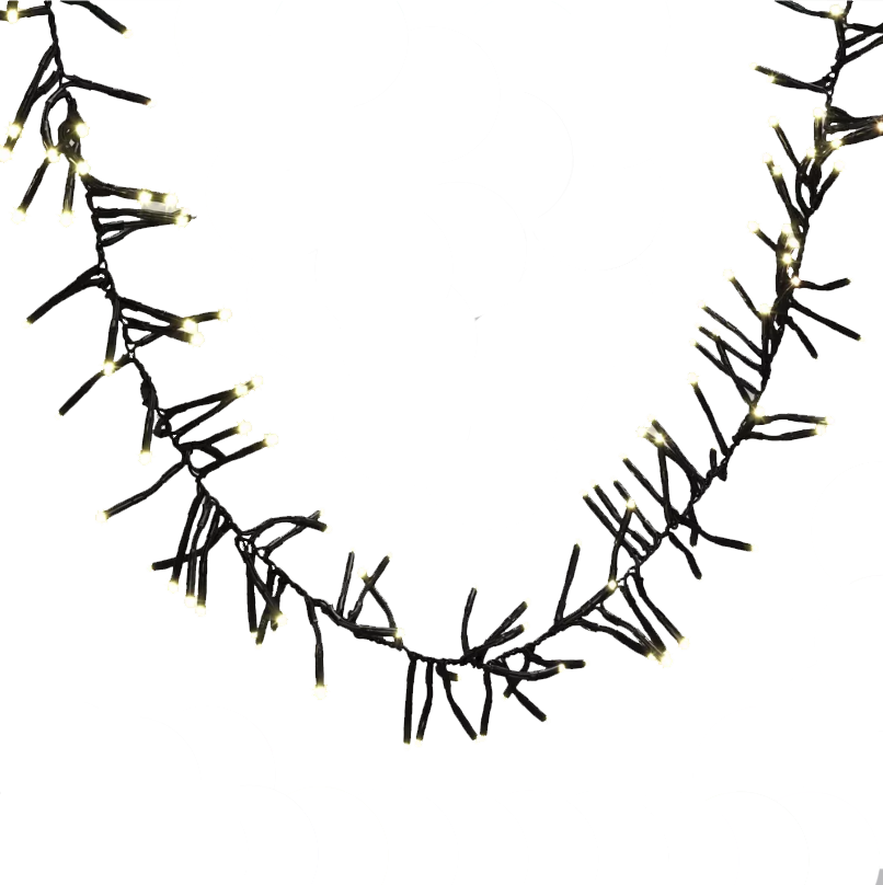 240 LED Cluster Lights Black Wire - Warm White