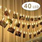 40 LED Large Photo Clip Clear Cable Lights - Plug in