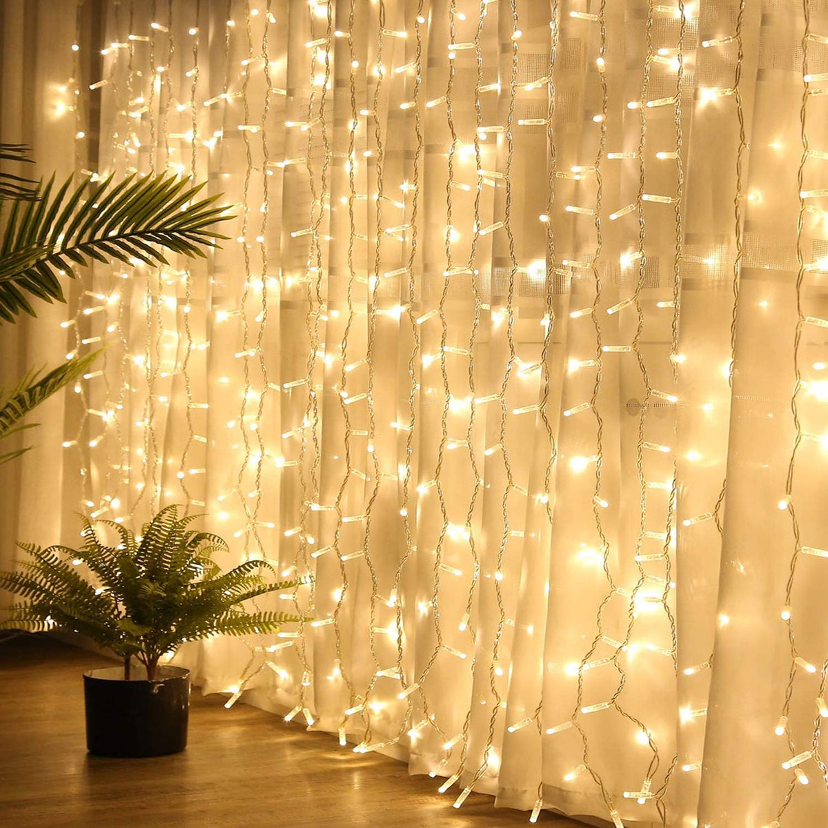 300 LED Super Bright Curtain Lights, Warm White