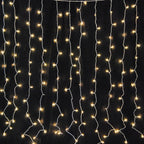 300 LED Curtain String Lights with Remote - Warm White