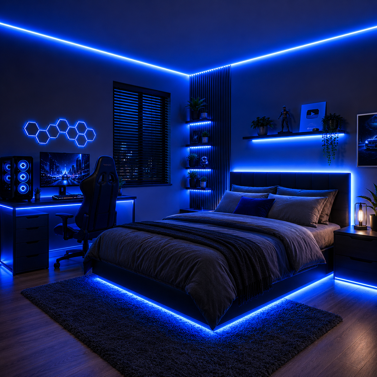 300 LED Strip Light 5M Blue Non-Waterproof Indoor Flexible Lighting