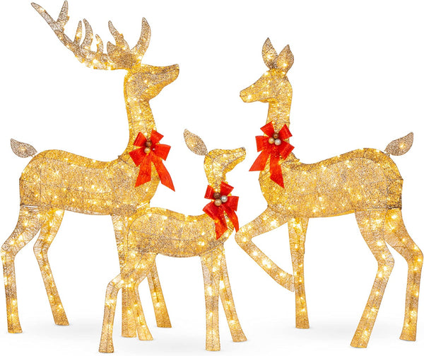 3-Piece Large Lighted Christmas Deer