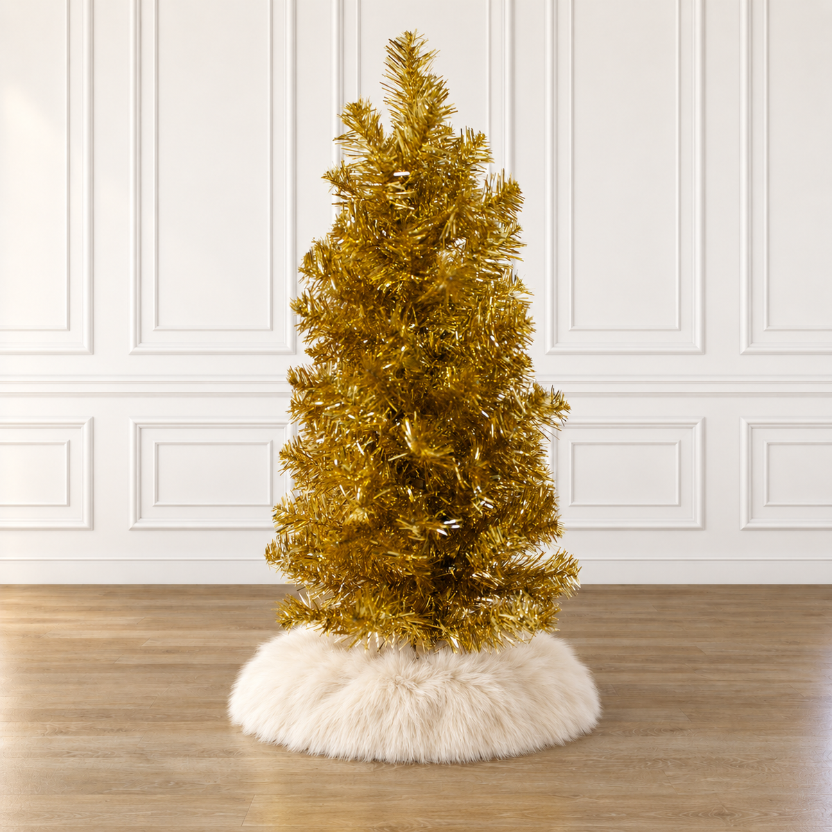 2' Gold Tabletop Pencil Tree with Plastic Stand, 93 Tips, Dia 12"