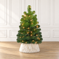 24" Pre-lit Tabletop Ombre Green Christmas Tree with Plastic Stand
