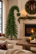 Whimsical Curved Top Green Christmas Tree - Perfect Holiday Bendable Artificial Tree