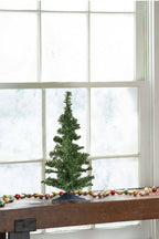 2' Green Tabletop Tree Set with Stands, Set of 2
