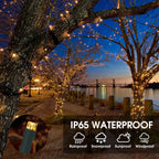 400 LED Solar Power Indoor Outdoor Waterproof String Lights Flashing Mode Green Wire - Long Hours - Warm White
