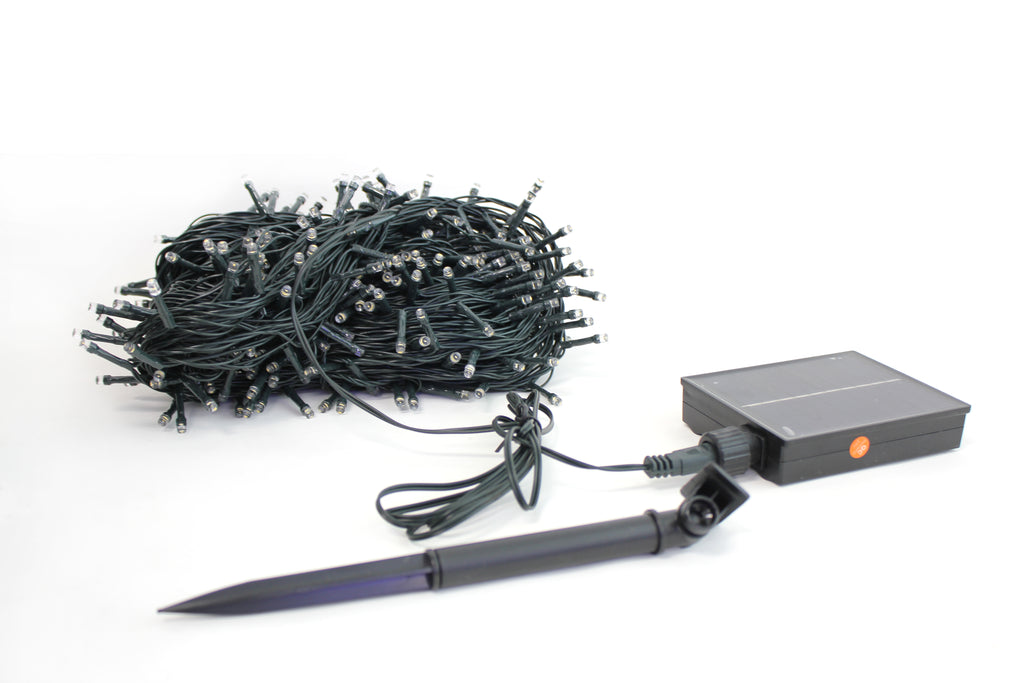400 LED Solar Power Indoor Outdoor Waterproof String Lights Flashing Mode Green Wire - Long Hours - Warm White