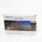 400 LED Solar Power Indoor Outdoor Waterproof String Lights Flashing Mode Green Wire - Long Hours - Warm White