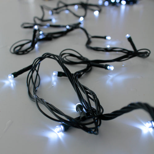 100 LED Green Wire Waterproof String Lights – White