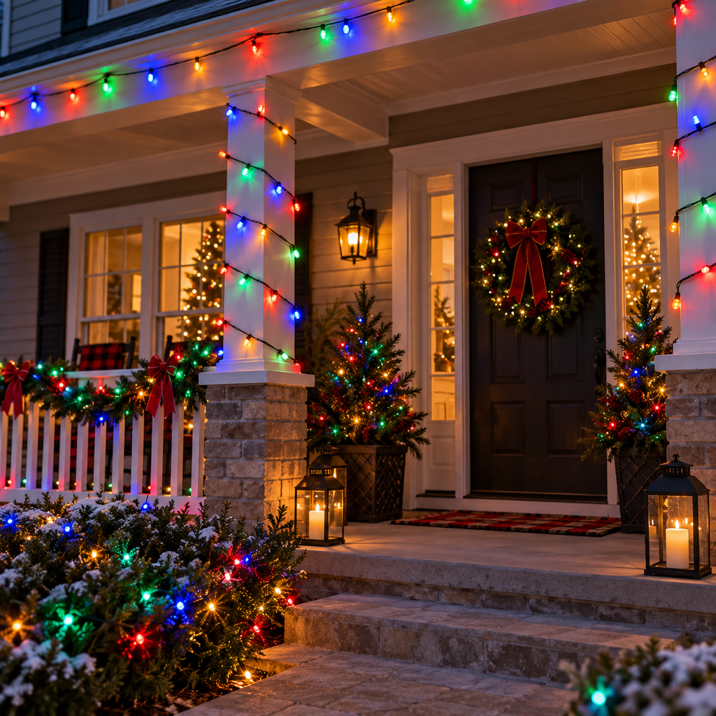 100 LED String Lights Waterproof Outdoor Flashing - Multicolor