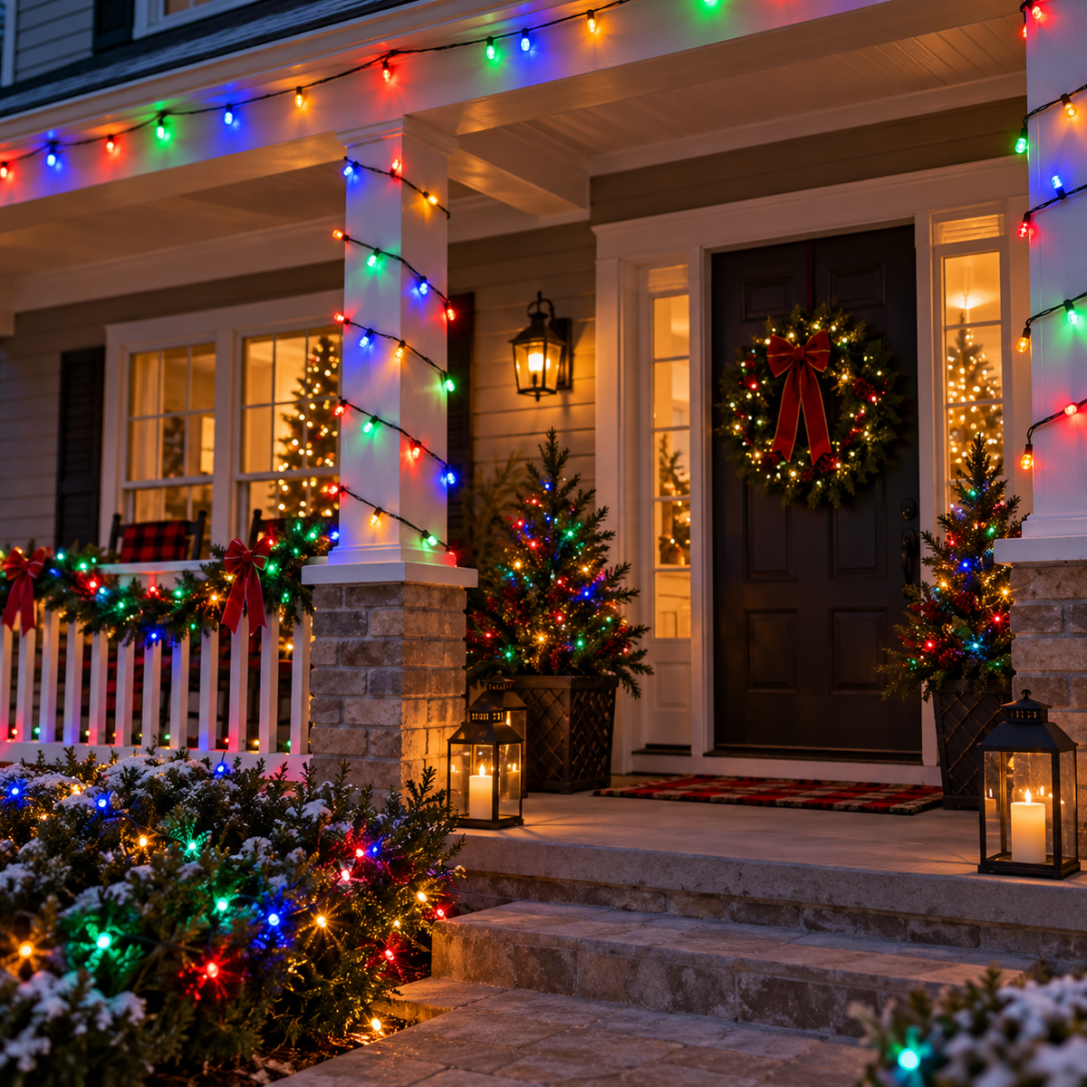 100 LED String Lights Waterproof Outdoor Flashing - Multicolor