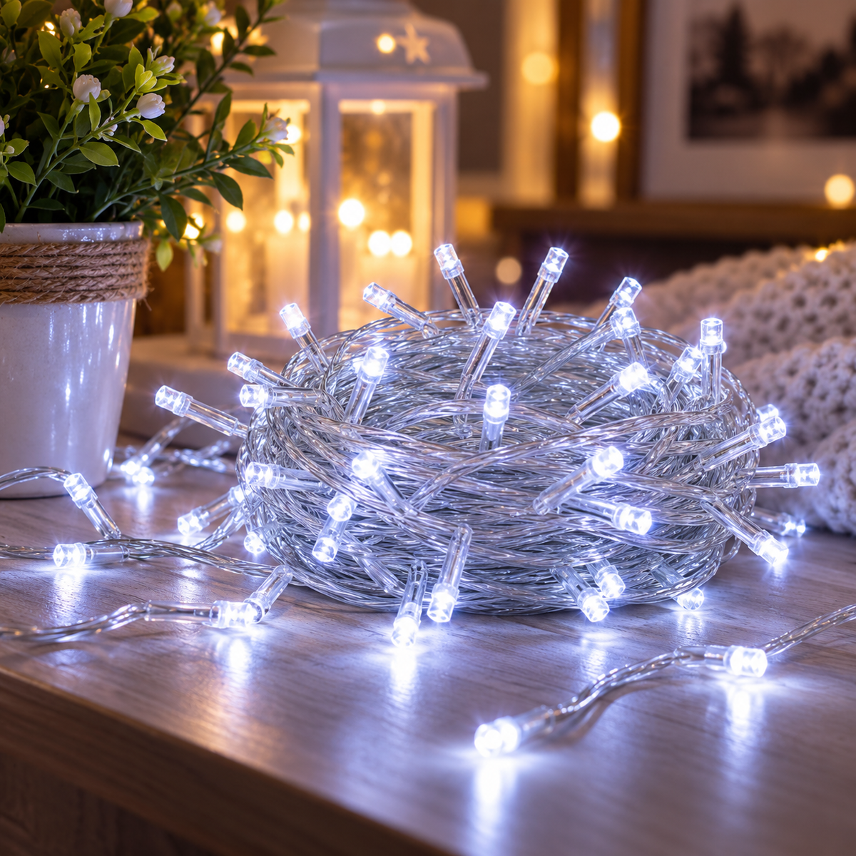 110 LED Icicle Lights - White
