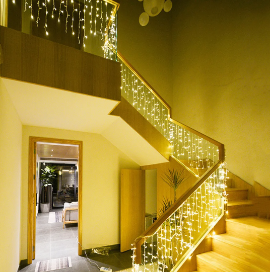 96 LED Super Bright Icicle Lights - Warm White