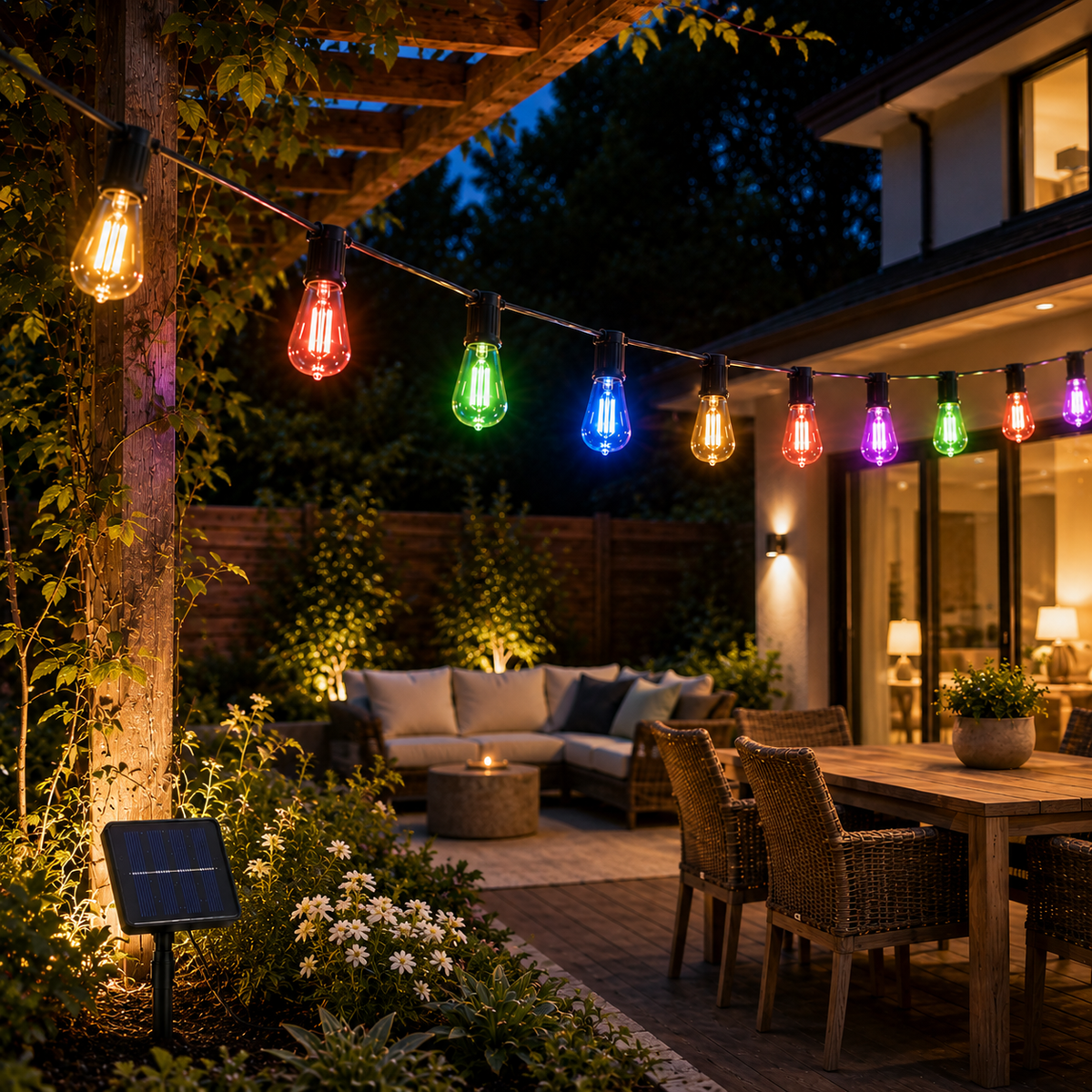 Perfect Holiday 10 LED Solar Power Indoor Outdoor Waterproof String Light, Multicolor