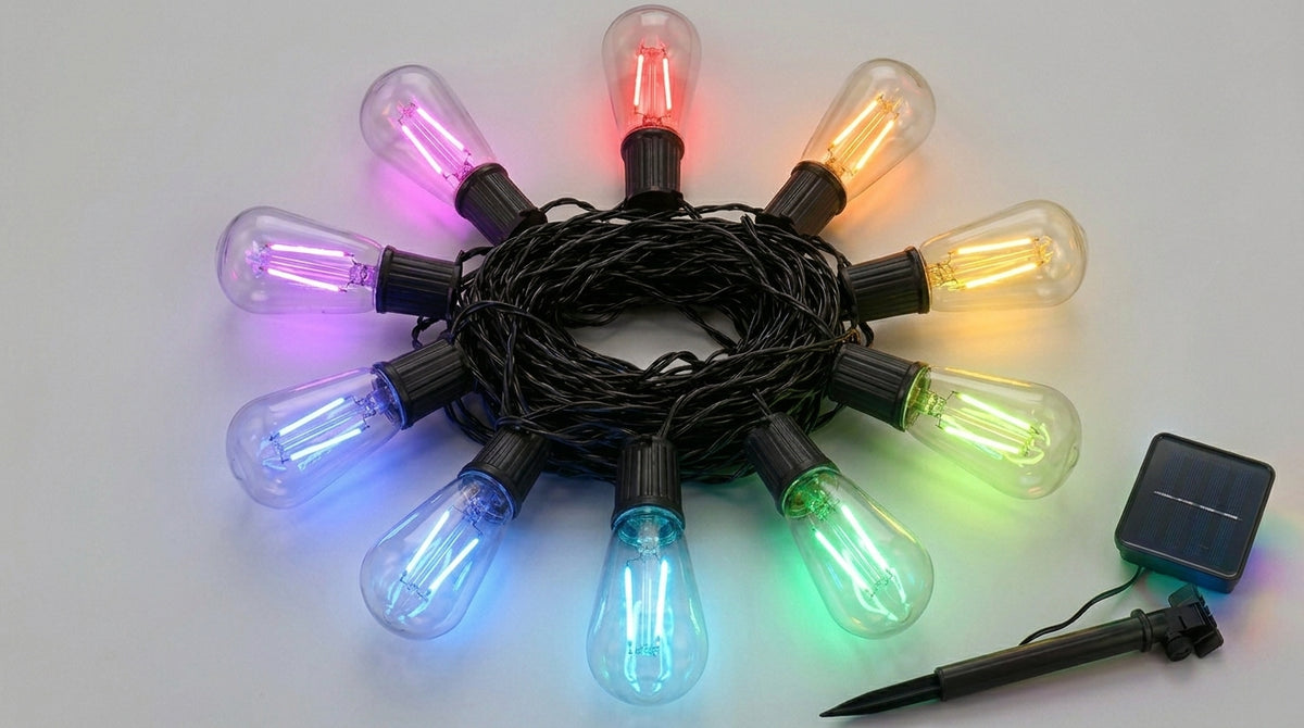 Perfect Holiday 10 LED Solar Power Indoor Outdoor Waterproof String Light, Multicolor
