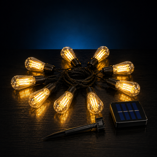 10 LED SOLAR String Light, Indoor Outdoor Waterproof, Warm White