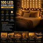 100 LED String Light Bulb with connector - Warm White