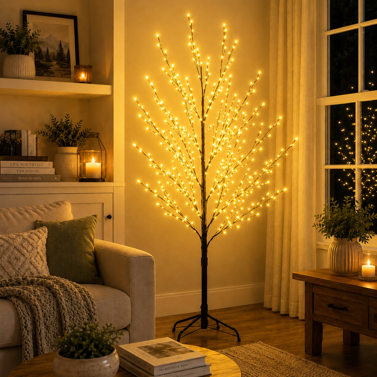 6ft 150L Tree Light, Yellow
