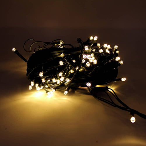 100 LED Green Wire String Light with connector - Warm White