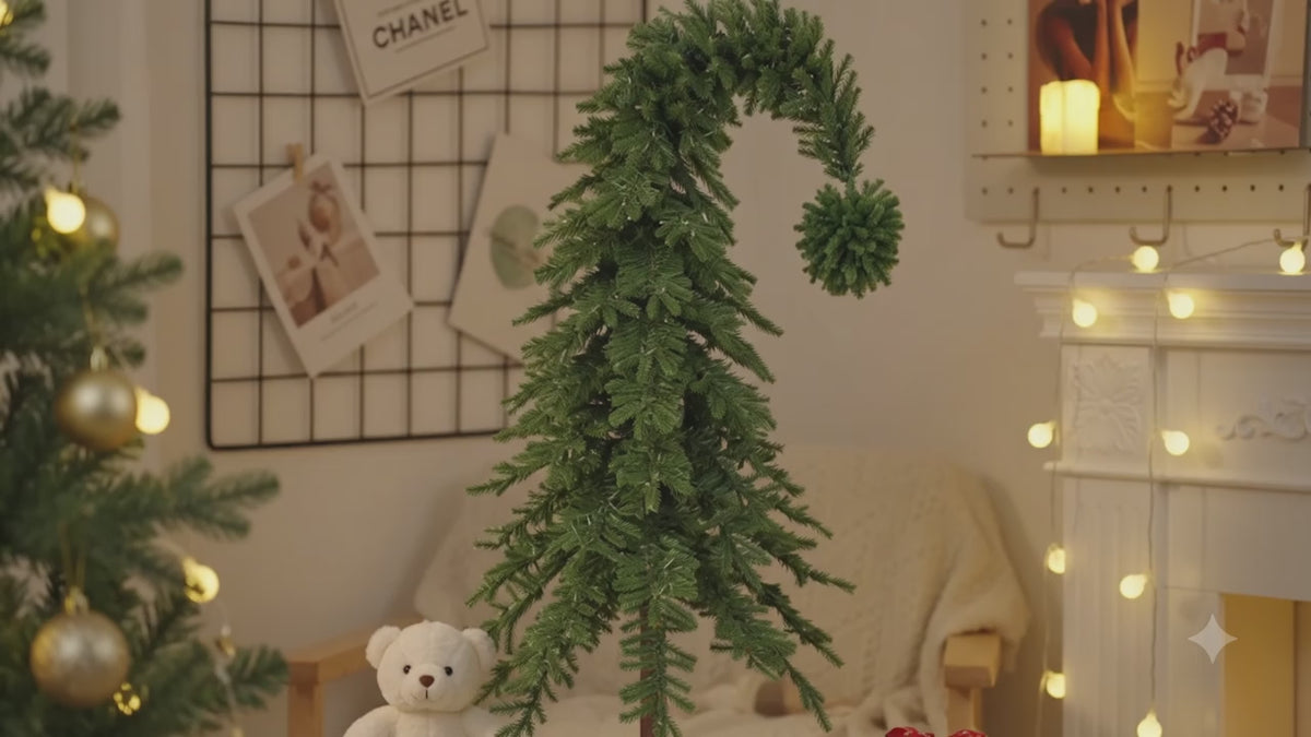 Whimsical Curved Top Green Christmas Tree - Perfect Holiday Bendable Artificial Tree