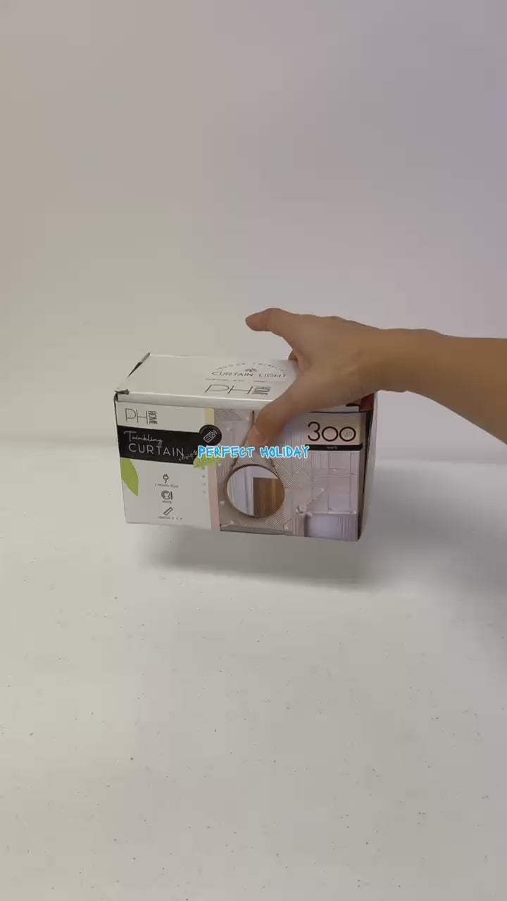 300 LED Curtain String Light with Remote - White