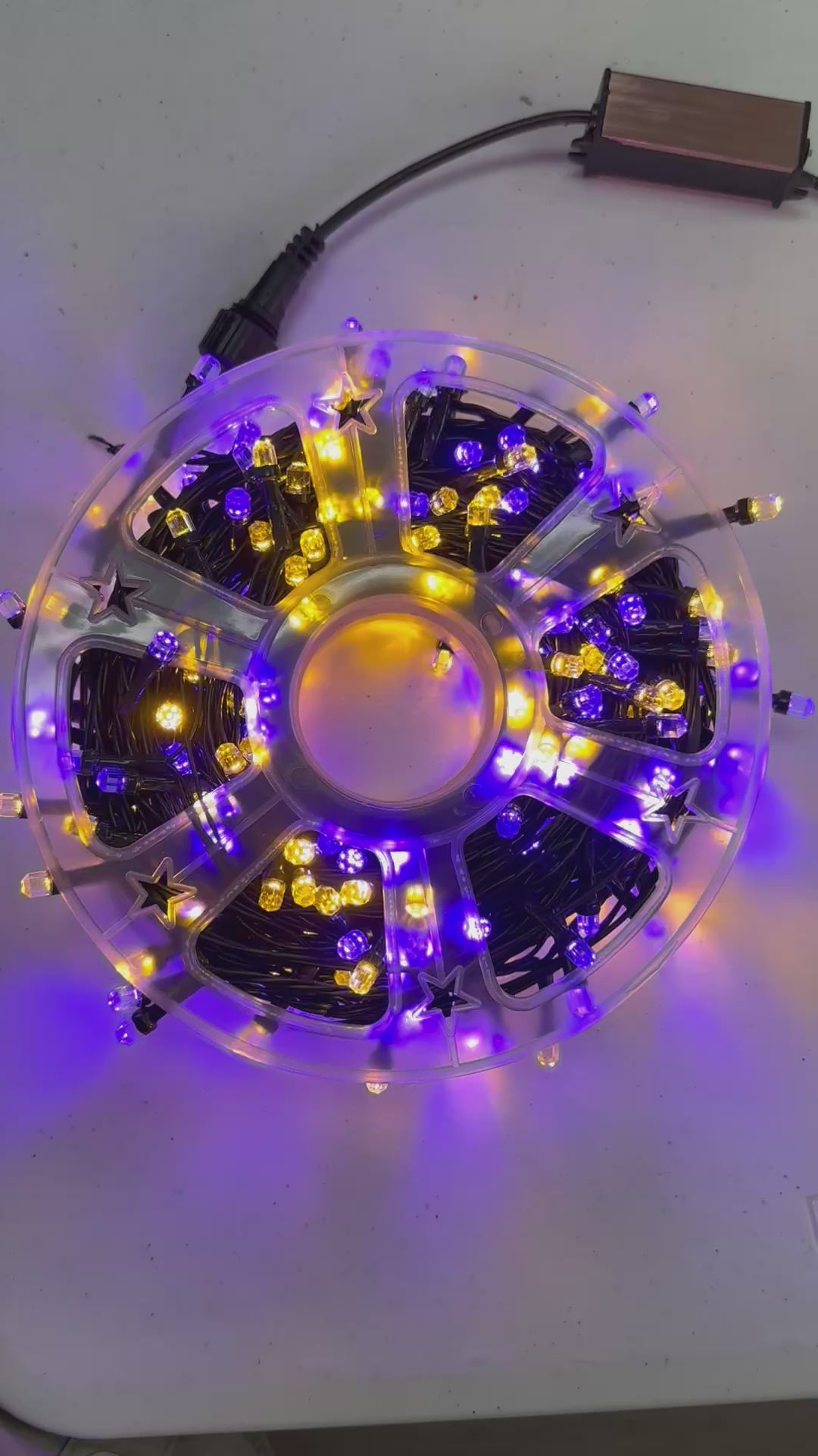 300 LED String Light Super Bright Roll - Purple Yellow