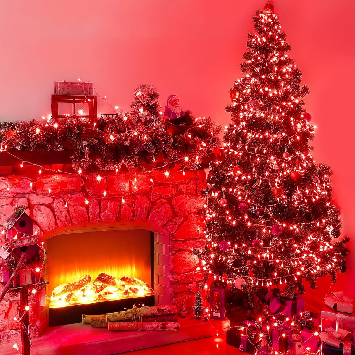 100 LED Super Bright String Lights, Red