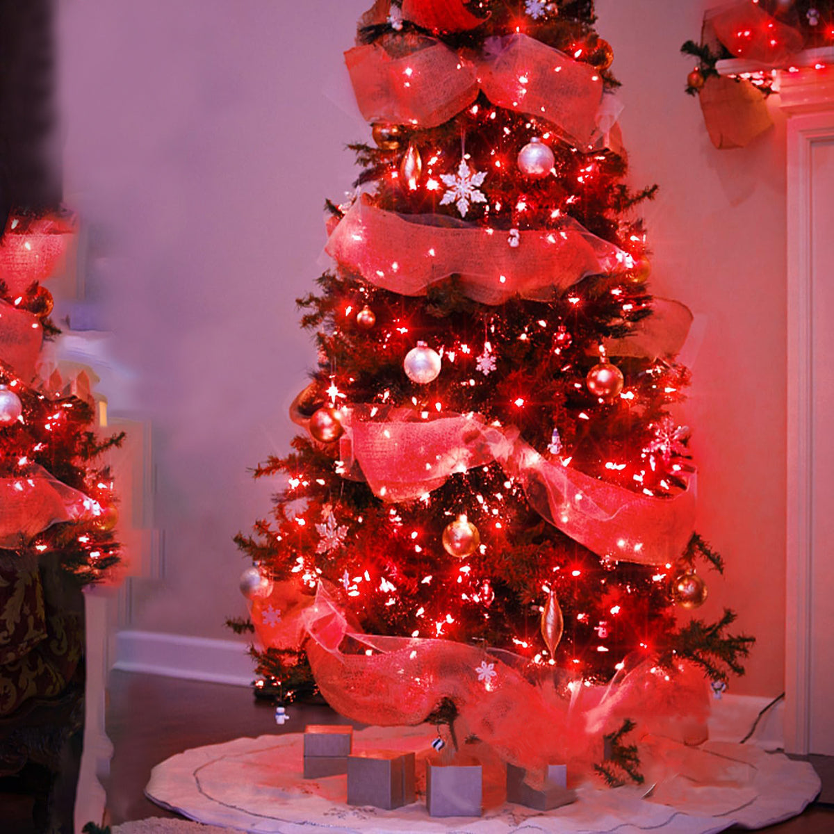 100 LED Super Bright String Lights, Red