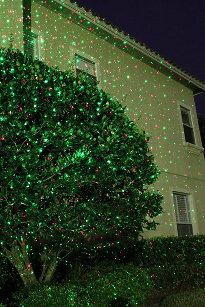 Red & Green Christmas Laser Light Projector - Indoor/Outdoor with Timer