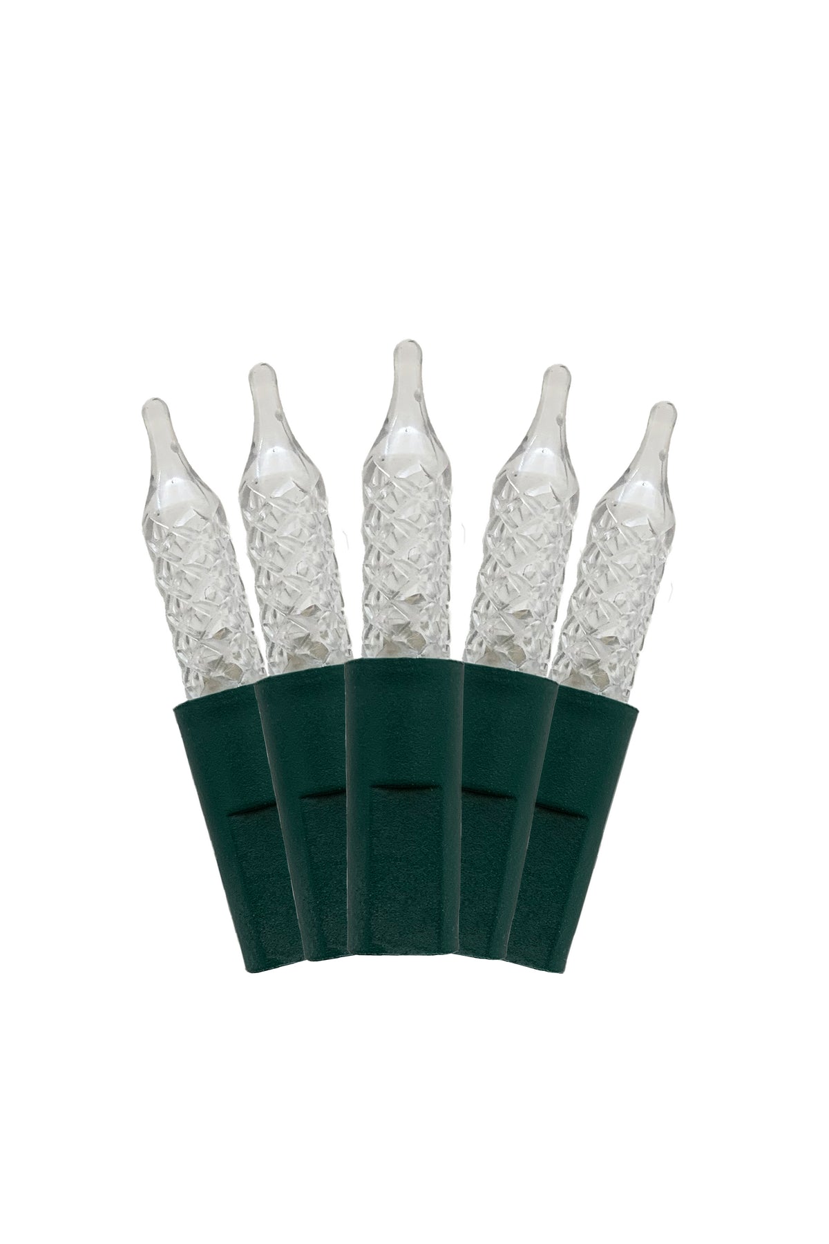 Cool White 70 LED Indoor/Outdoor Crosshatch Pointed Tip Green Cable Christmas String Lights