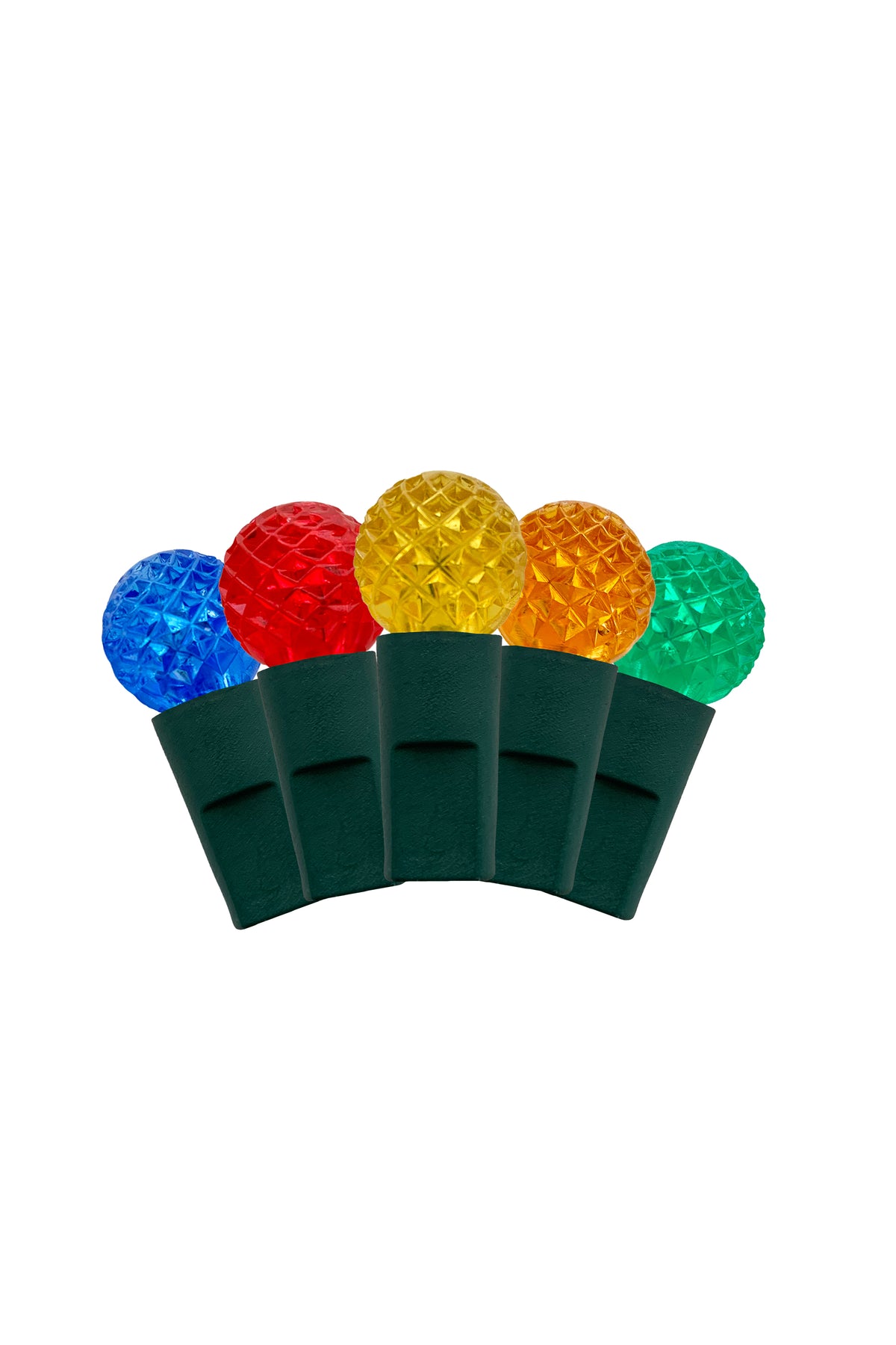 Perfect Holiday Home Decor 70 LED Indoor/Outdoor G12 Round Bulb Green Cable Christmas String Lights - Multicolor