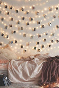 15 LED Mini Photo Clip Silver Copper Fairy Lights - Battery Operated