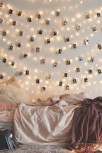 15 LED Mini Photo Clip Silver Copper Fairy Lights - Battery Operated