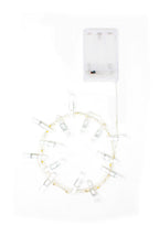 15 LED Mini Photo Clip Silver Copper Fairy Lights - Battery Operated With Clear Switch Control