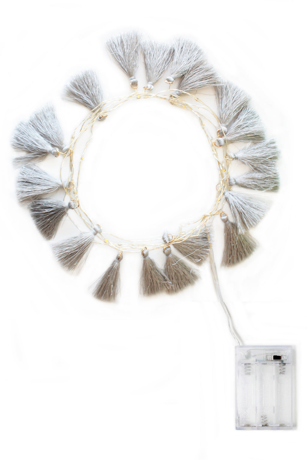 Grey Bohemian Tassel Fairy Lights