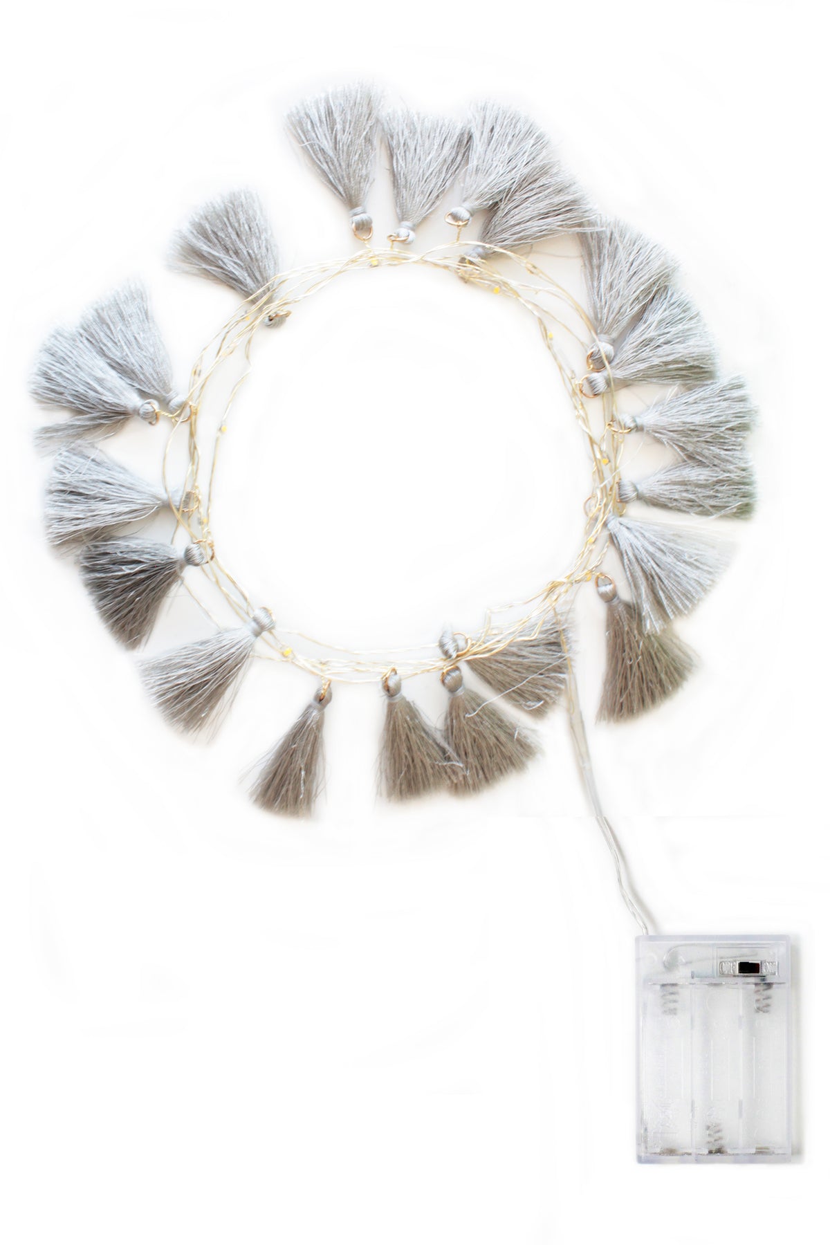 Grey Bohemian Tassel Fairy Lights