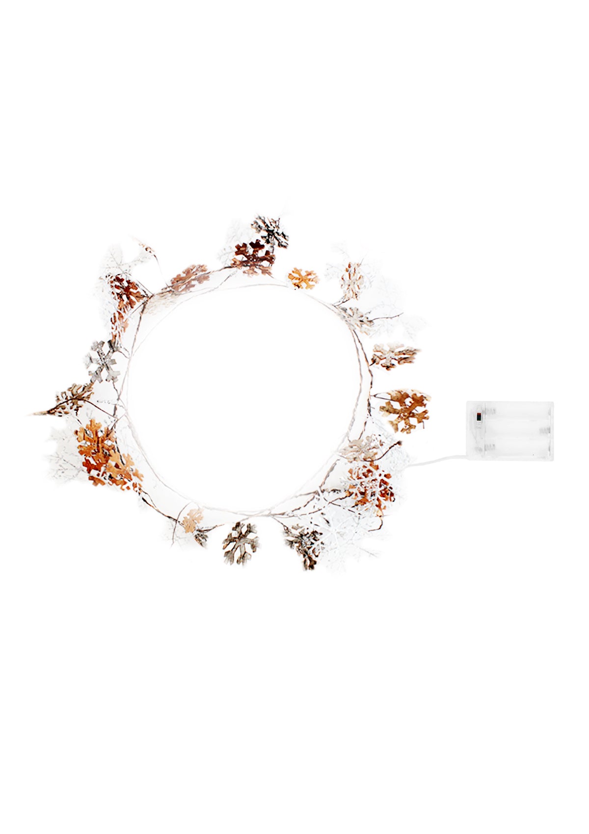 Thanksgiving Home Decor Glitter Snowflake Copper Fairy Lights 20 LED