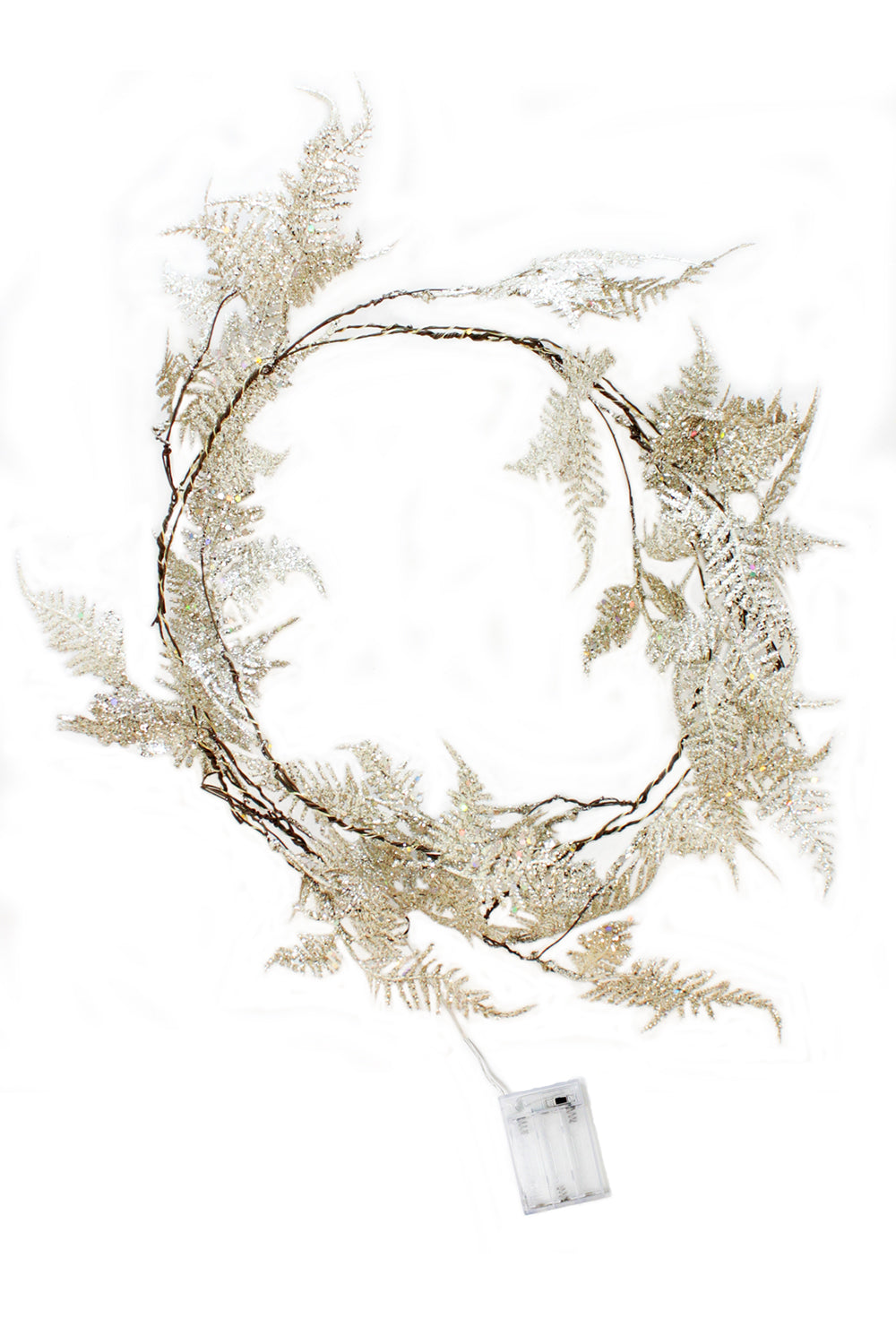 Holiday Home Decor Gold Iridescent Glitter Fern Fairy Light 20 LED